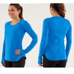 Lululemon Runder Under Long Sleeve Running Yoga Top in Beaming Blue (10)